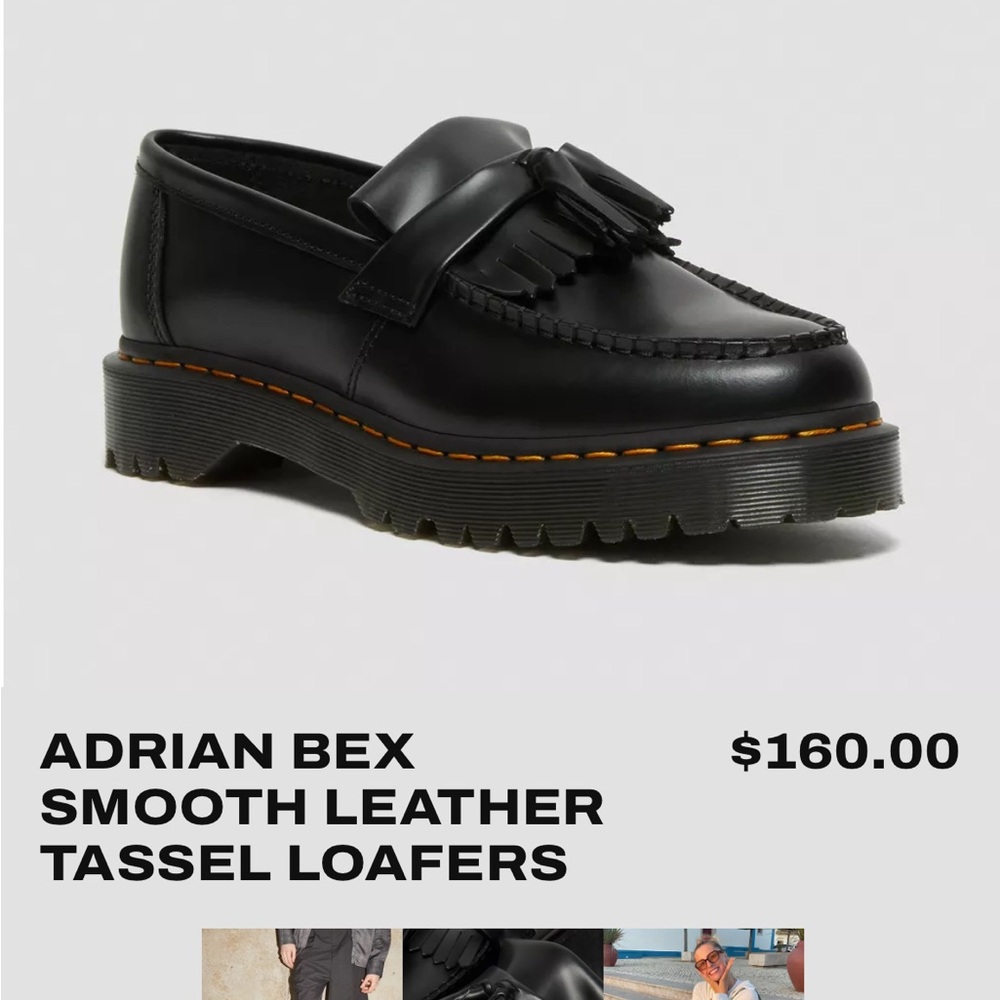 NWT and box!! Adrian Bex Smooth Leather Tassel Loafers Doc Martens